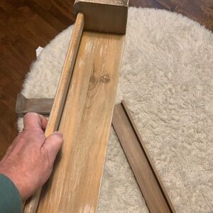 (3) Rustic Brown Wooden Wall Shelves